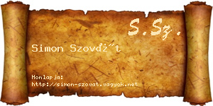 Simon Szovát névjegykártya